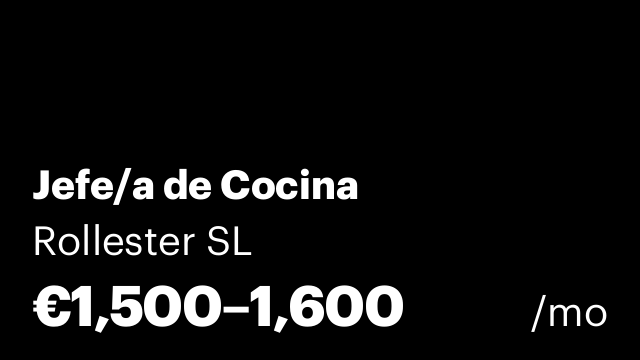 Jefe/a de Cocina