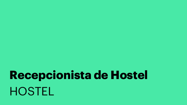 Recepcionista de Hostel