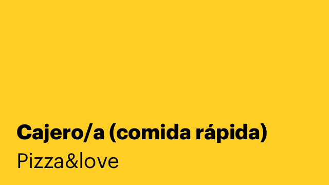 Cajero/a (comida rápida)