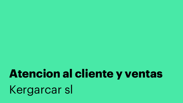 Atencion al cliente y ventas