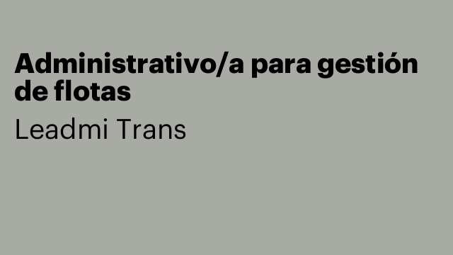Administrativo/a para gestión de flotas