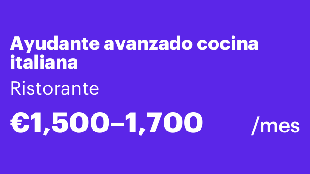Ayudante avanzado cocina italiana