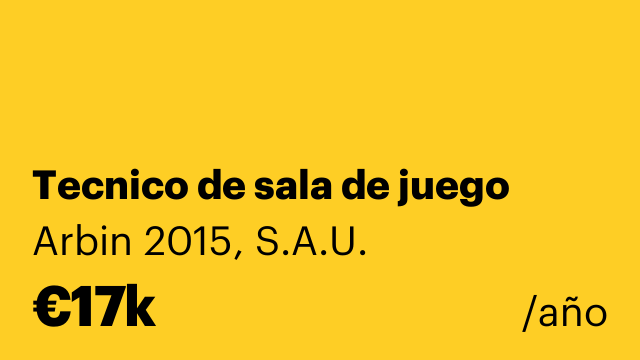 Tecnico de sala de juego