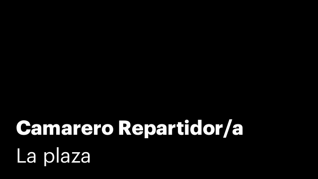 Camarero Repartidor/a