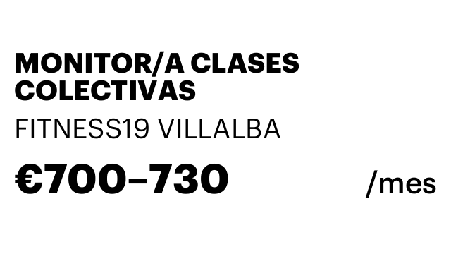 MONITOR/A CLASES COLECTIVAS