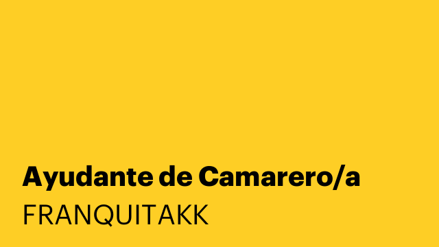 Ayudante de Camarero/a