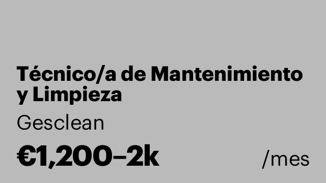 Técnico/a de Mantenimiento y Limpieza