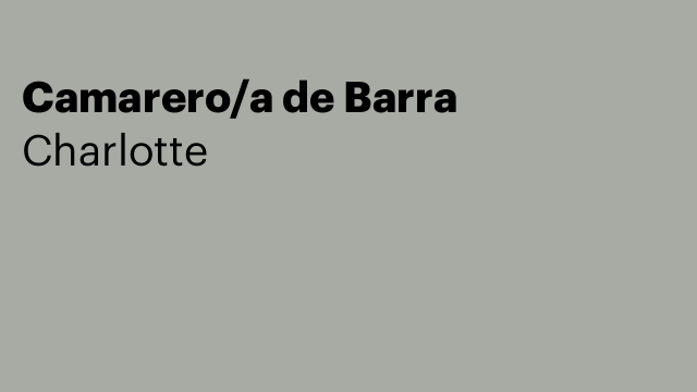 Camarero/a de Barra