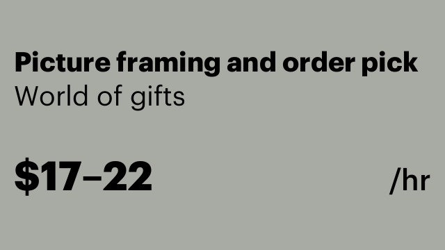 Picture framing and order pick