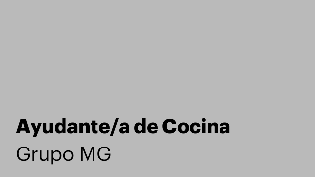 Ayudante/a de Cocina