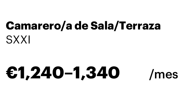 Camarero/a de Sala/Terraza