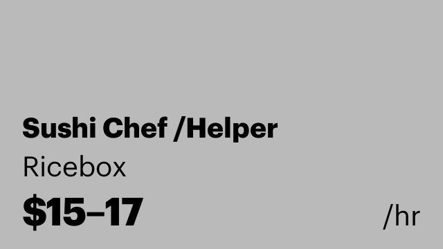 Sushi Chef /Helper