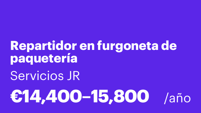 Repartidor en furgoneta de paquetería