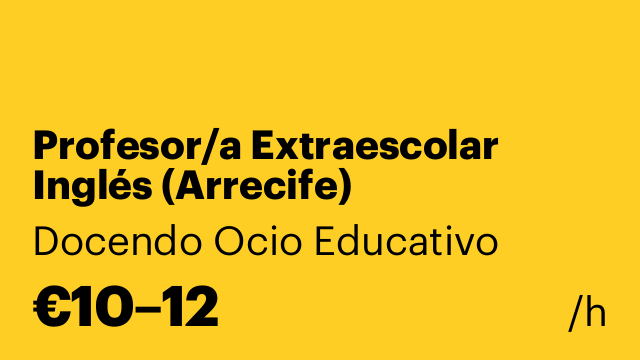 Profesor/a Extraescolar Inglés (Arrecife)