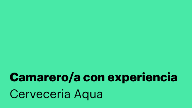 Camarero/a con experiencia