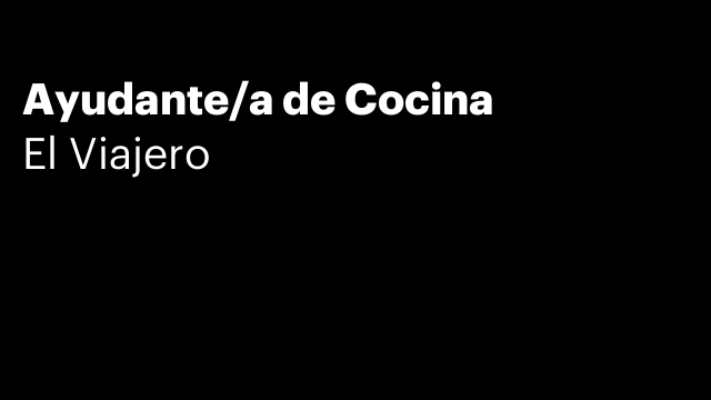 Ayudante/a de Cocina