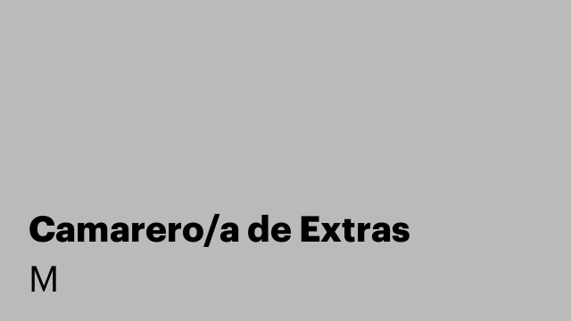 Camarero/a de Extras