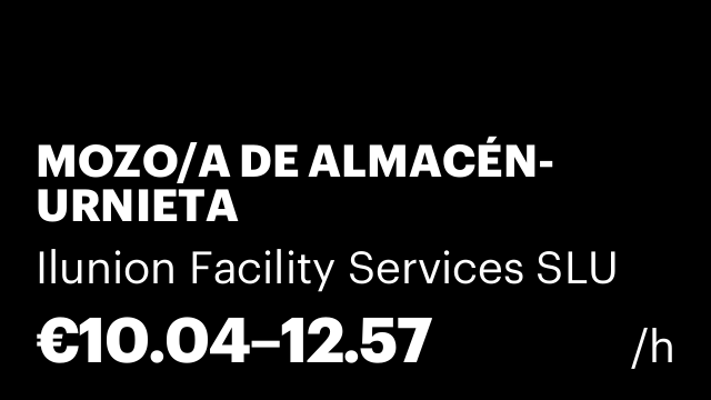 MOZO/A DE ALMACÉN- URNIETA
