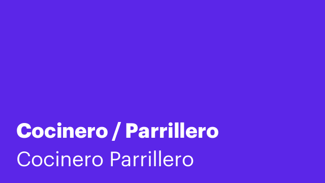 Cocinero / Parrillero