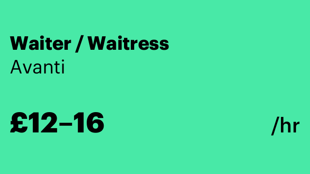 Waiter / Waitress