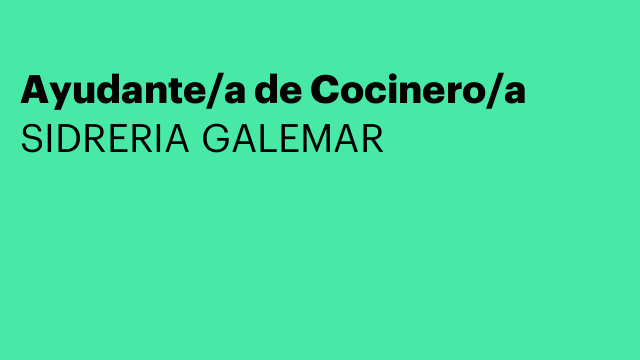 Ayudante/a de Cocinero/a