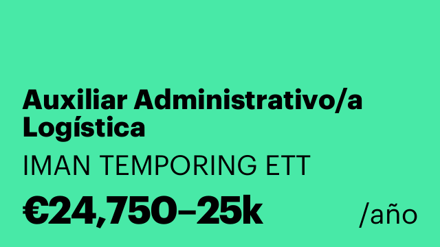 Auxiliar Administrativo/a Logística
