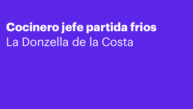 Cocinero jefe partida frios