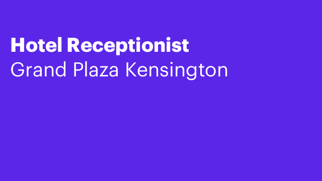 Hotel Receptionist