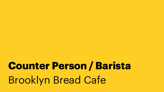 Counter Person / Barista