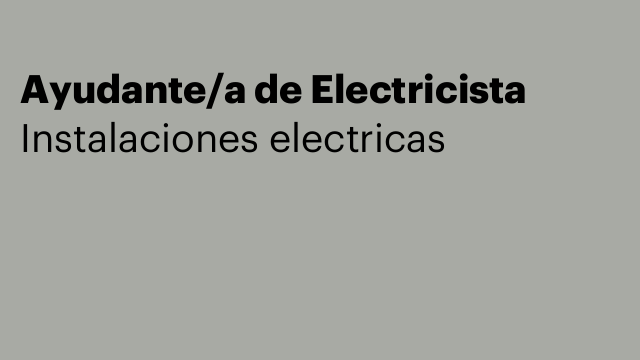 Ayudante/a de Electricista