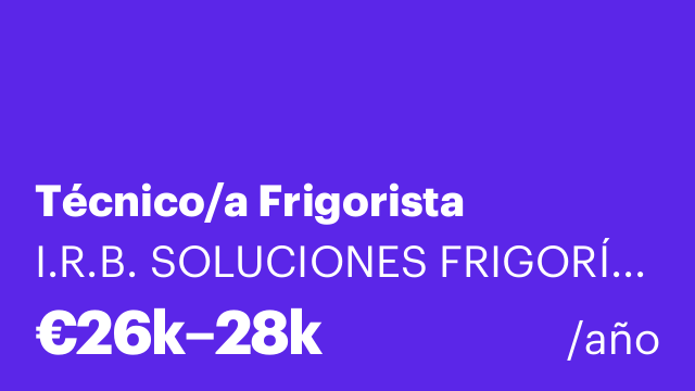 Técnico/a Frigorista
