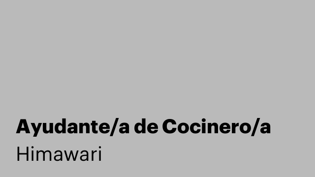 Ayudante/a de Cocinero/a