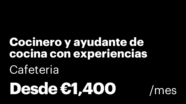 Cocinero y ayudante de cocina con experiencias