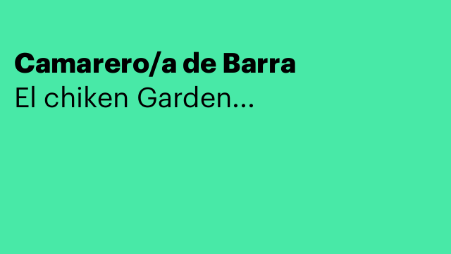 Camarero/a de Barra