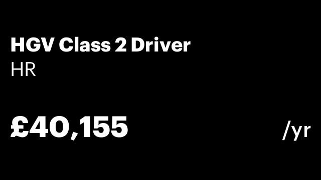 HGV Class 2 Driver