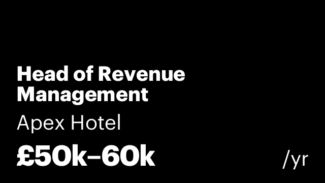 Head of Revenue Management