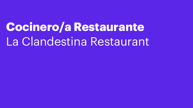 Cocinero/a Restaurante