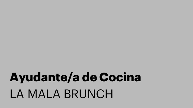 Ayudante/a de Cocina
