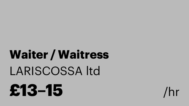 Waiter / Waitress