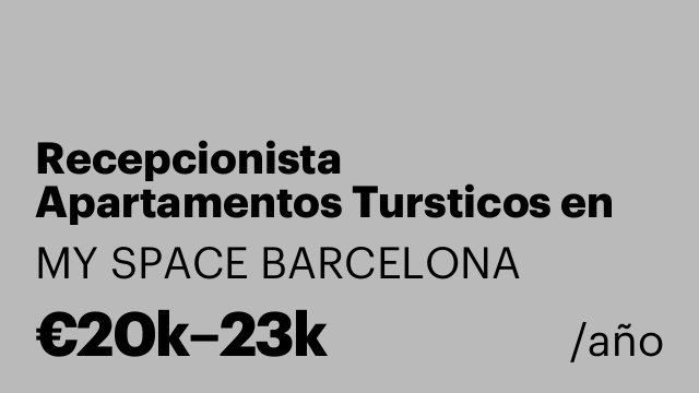 Recepcionista  Apartamentos Tursticos en Barcelona.