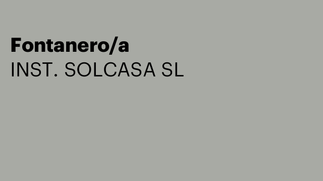 Fontanero/a