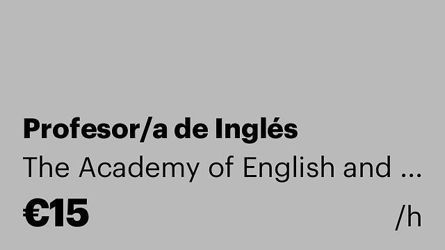 Profesor/a de Inglés