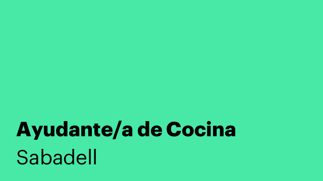 Ayudante/a de Cocina