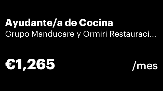 Ayudante/a de Cocina