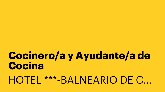 Cocinero/a y Ayudante/a de Cocina