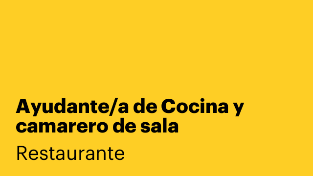 Ayudante/a de Cocina y camarero de sala