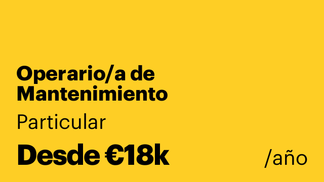 Operario/a de Mantenimiento