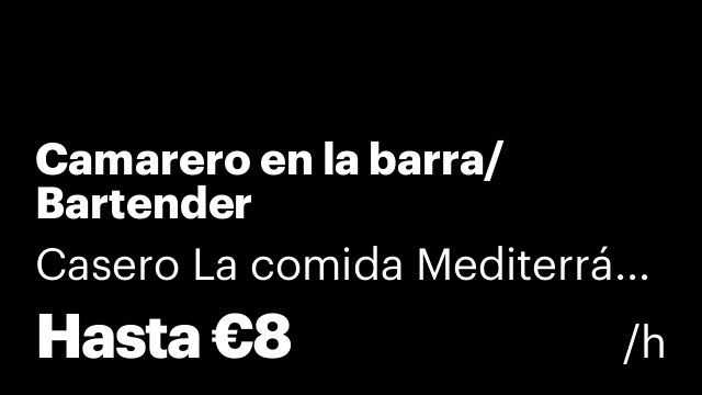 Camarero en la barra/ Bartender