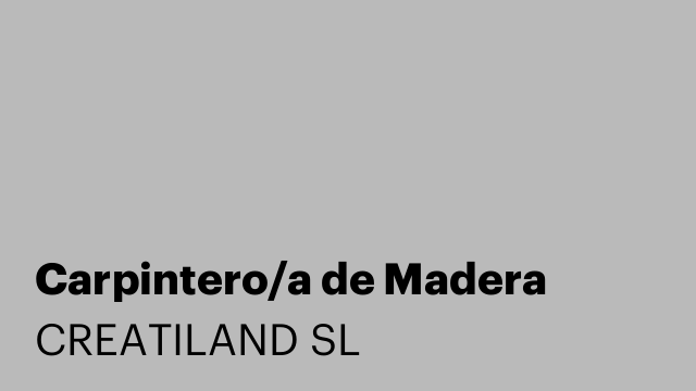 Carpintero/a de Madera