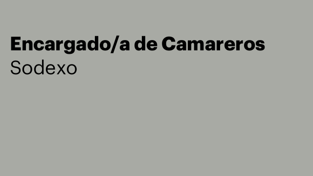 Encargado/a de Camareros